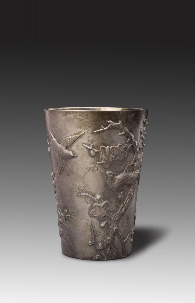 图片[1]-Silver carved flower-and-bird cup-China Archive